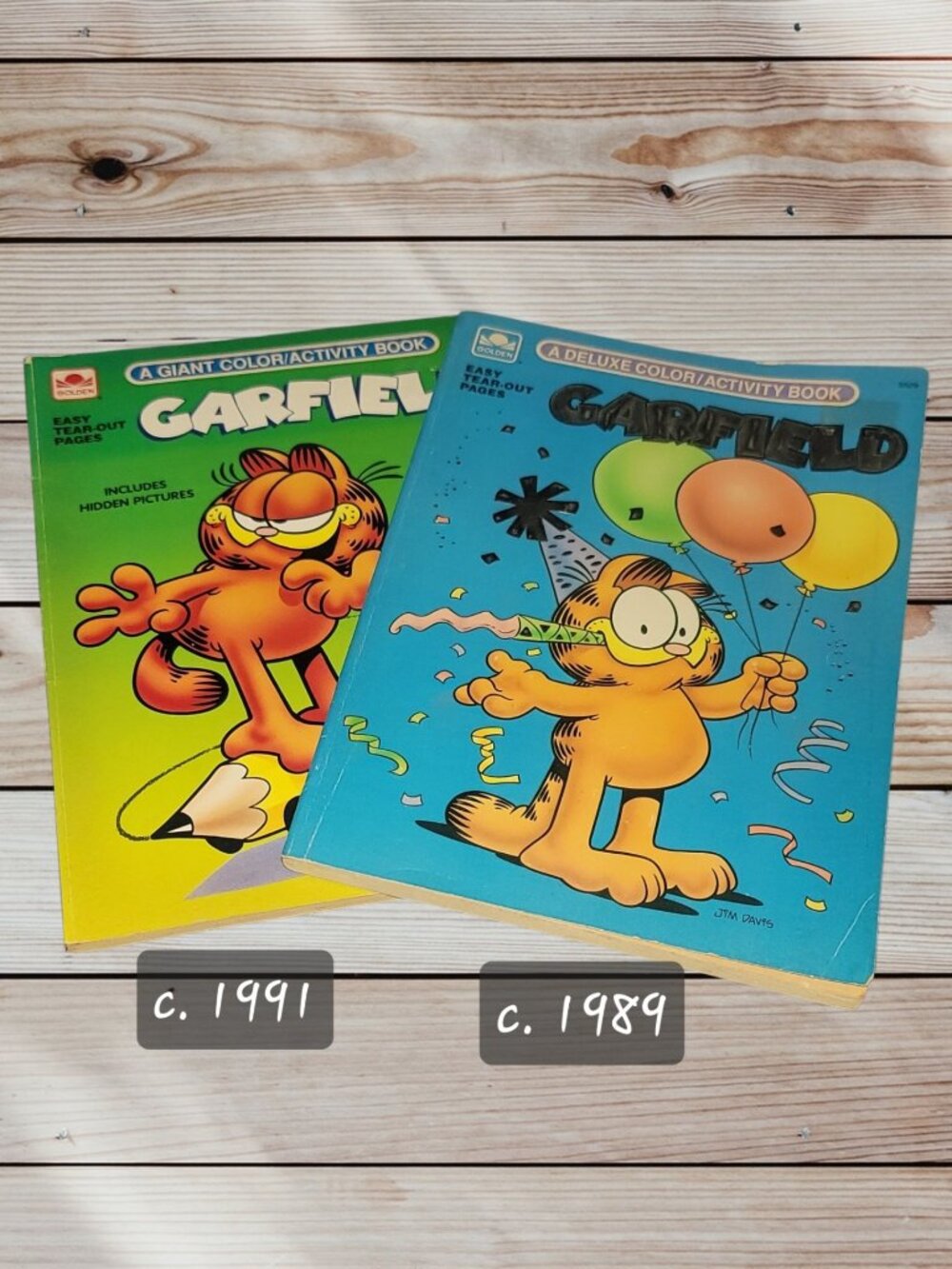 Lot of 2 - Vintage GARFIELD The CAT Coloring Books - Activity Books
